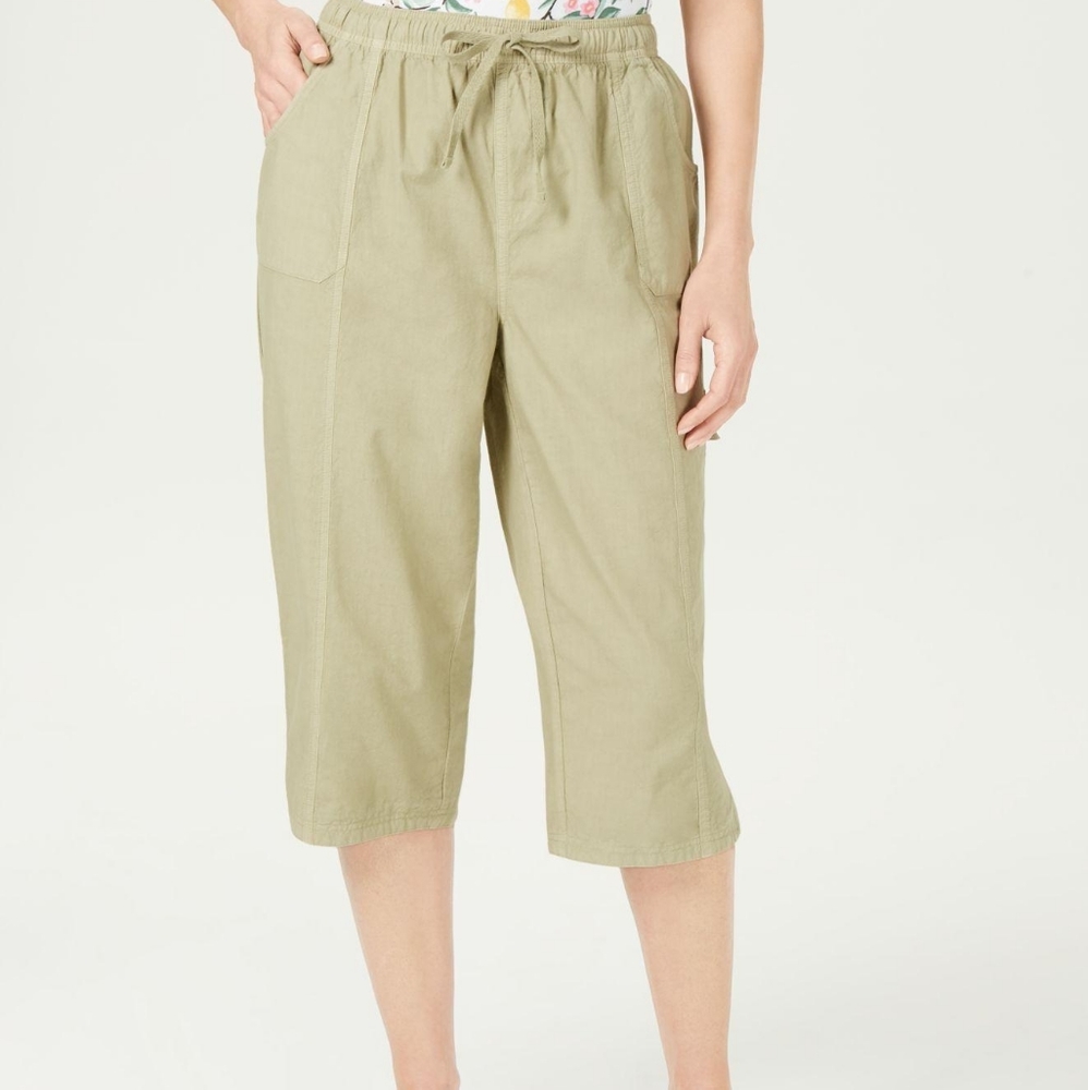 Karen Scott Edna Cotton Pull On Capri Pants NWT